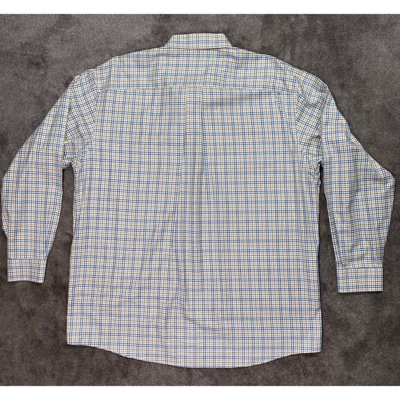 Jos. A. Bank Men's XLarge TravelerBlue Tan Plaid Long Sleeve Button Down Shirt - Picture 4 of 12